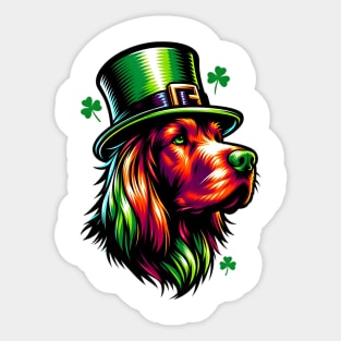 Irish Setter Celebrates Saint Patrick's Day Sticker